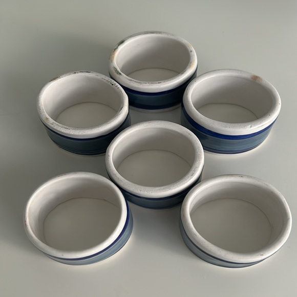 NWOT Crate&Barrel Stoneware Napkin Rings / Holders (Set of 6) - Picture 4 of 4